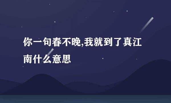 你一句春不晚,我就到了真江南什么意思