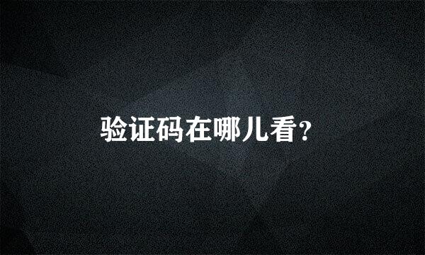 验证码在哪儿看？