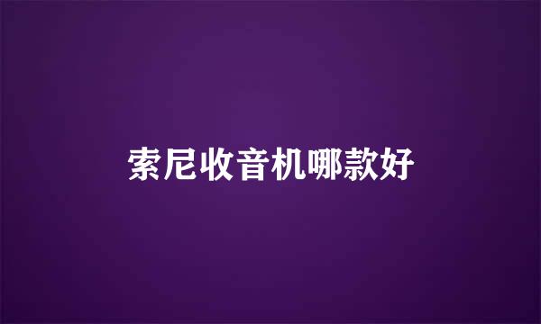 索尼收音机哪款好