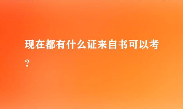 现在都有什么证来自书可以考？