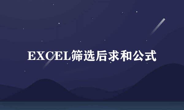 EXCEL筛选后求和公式