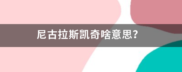 尼古拉斯凯奇啥意思？