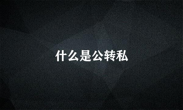 什么是公转私