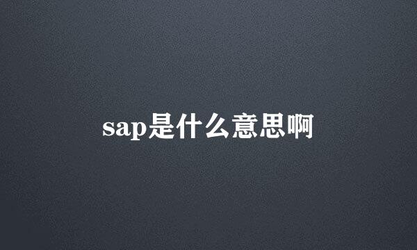 sap是什么意思啊