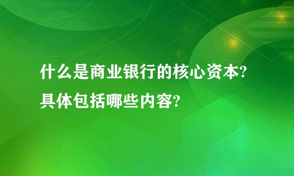 什么是商业银行的核心资本?具体包括哪些内容?