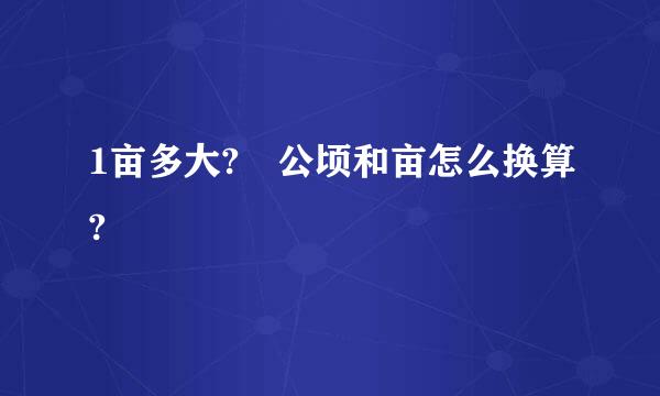 1亩多大? 公顷和亩怎么换算?