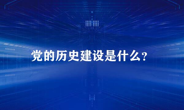 党的历史建设是什么？