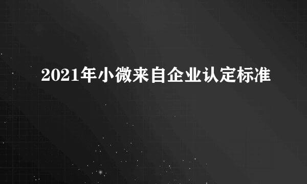 2021年小微来自企业认定标准