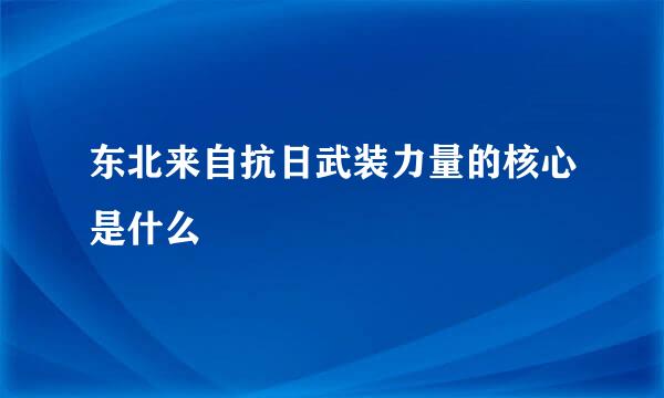 东北来自抗日武装力量的核心是什么