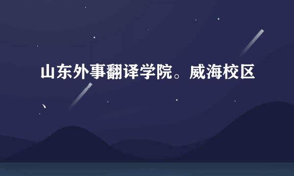 山东外事翻译学院。威海校区、