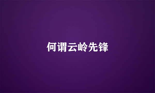 何谓云岭先锋