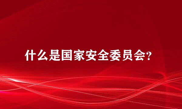 什么是国家安全委员会？