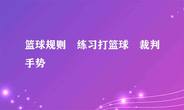 篮球规则 练习打篮球 裁判手势