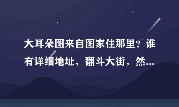 大耳朵图来自图家住那里？谁有详细地址，翻斗大街，然后是什麻