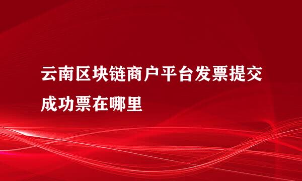 云南区块链商户平台发票提交成功票在哪里