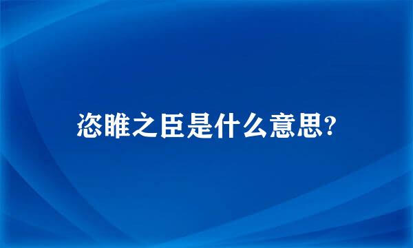 恣睢之臣是什么意思?