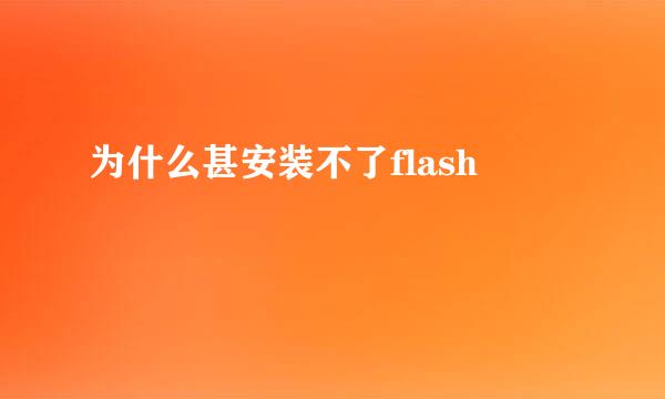 为什么甚安装不了flash