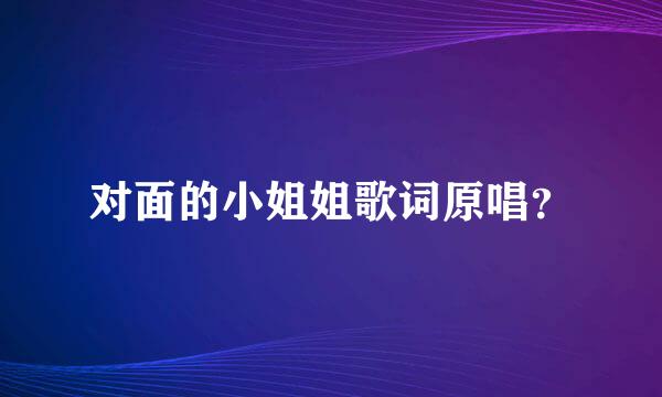 对面的小姐姐歌词原唱？