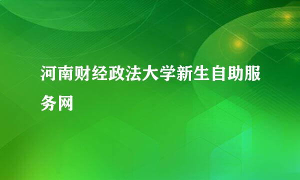 河南财经政法大学新生自助服务网