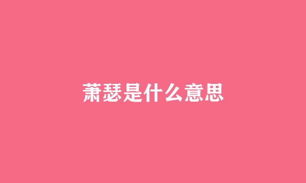 萧瑟是什么意思