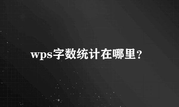 wps字数统计在哪里？