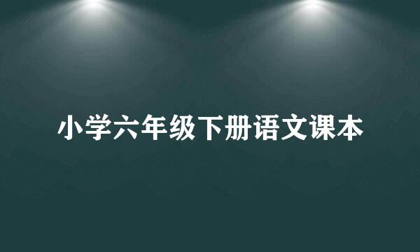 小学六年级下册语文课本