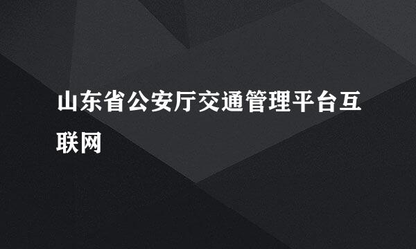 山东省公安厅交通管理平台互联网