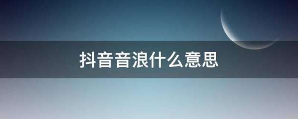 抖音音浪什么意思