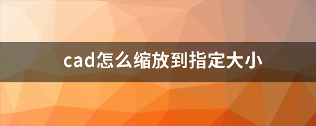 cad怎么缩放到指定大小