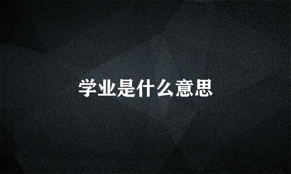 学业是什么意思