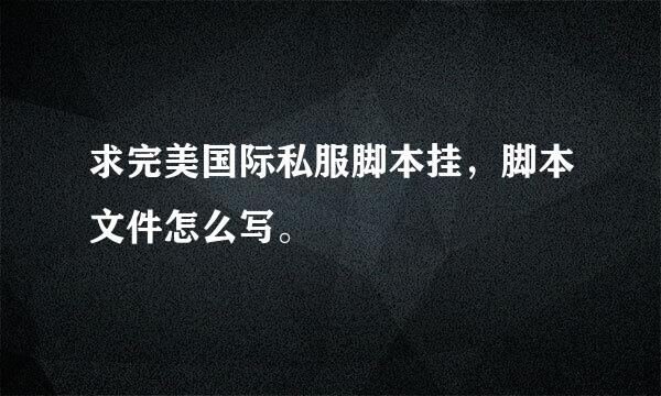 求完美国际私服脚本挂，脚本文件怎么写。