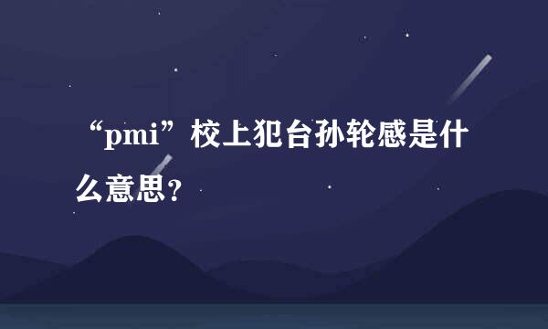 “pmi”校上犯台孙轮感是什么意思？