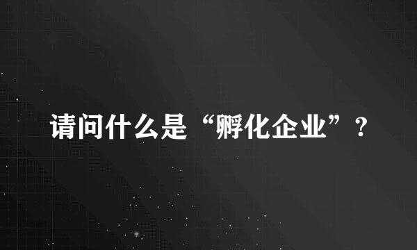 请问什么是“孵化企业”?