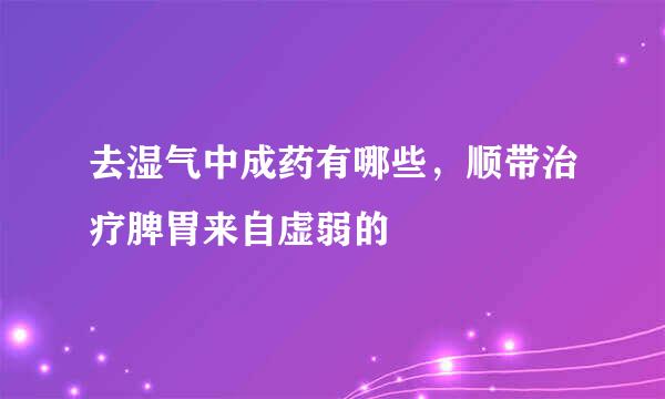 去湿气中成药有哪些，顺带治疗脾胃来自虚弱的