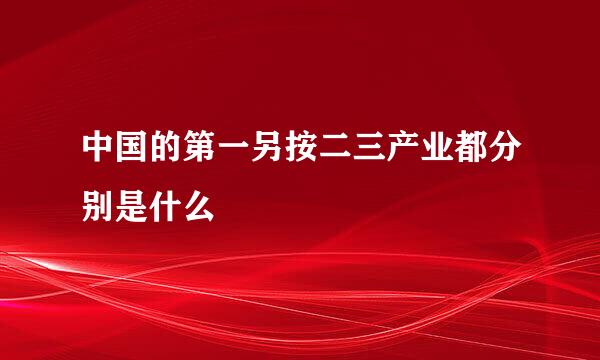 中国的第一另按二三产业都分别是什么