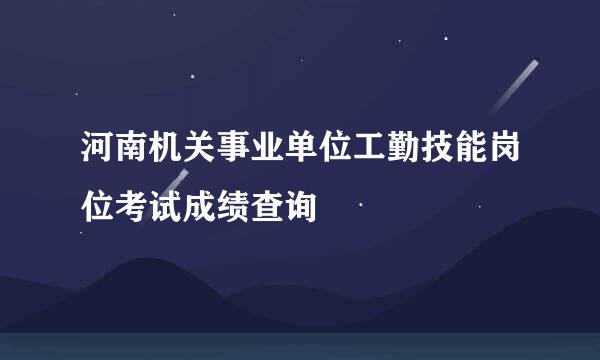 河南机关事业单位工勤技能岗位考试成绩查询