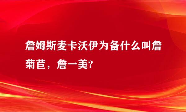 詹姆斯麦卡沃伊为备什么叫詹菊苣，詹一美?