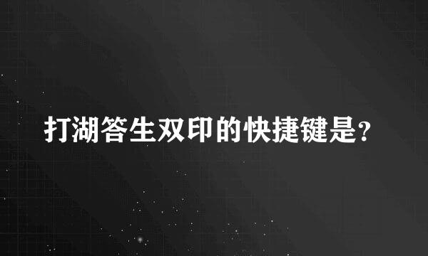 打湖答生双印的快捷键是？