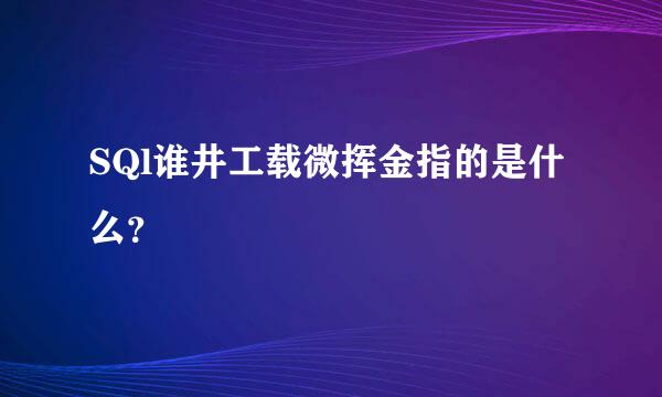 SQl谁井工载微挥金指的是什么？