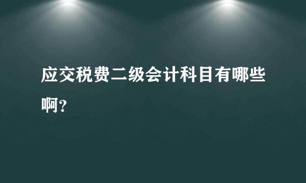 应交税费二级会计科目有哪些啊？