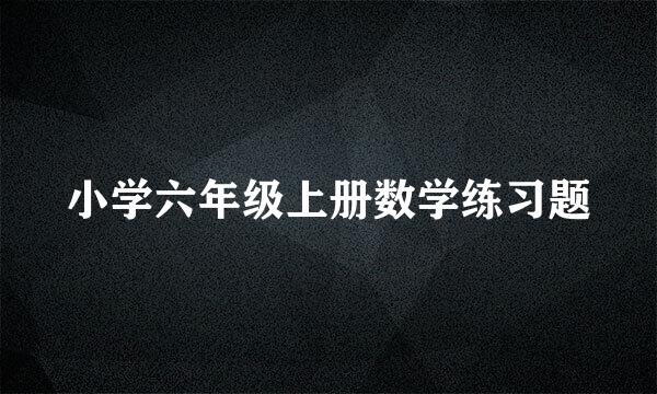 小学六年级上册数学练习题