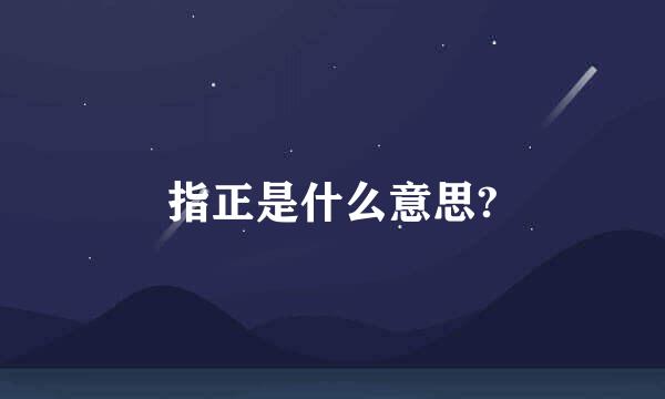 指正是什么意思?