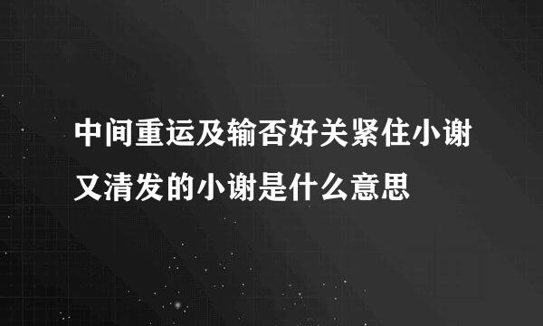 中间重运及输否好关紧住小谢又清发的小谢是什么意思