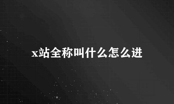 x站全称叫什么怎么进