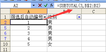 excel筛选后怎么自动编号?