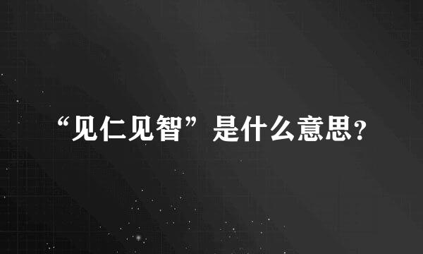 “见仁见智”是什么意思？