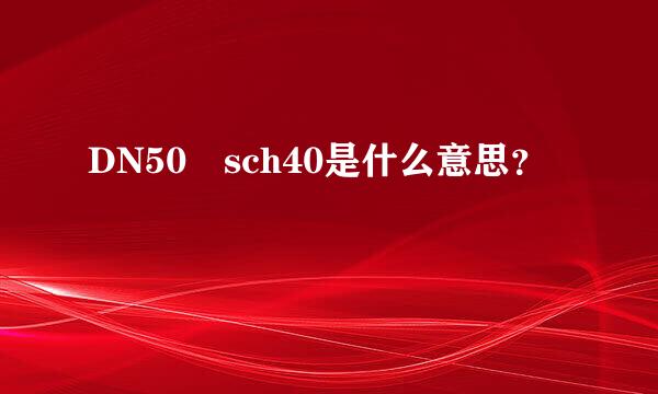 DN50 sch40是什么意思？