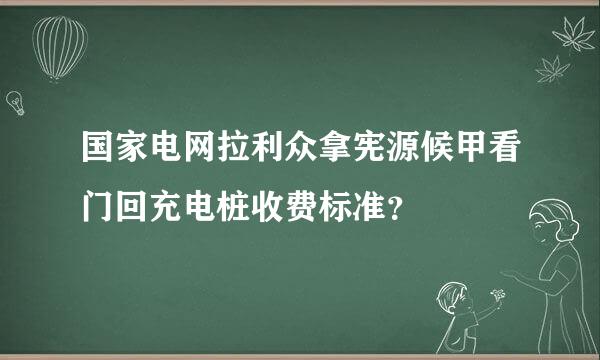 国家电网拉利众拿宪源候甲看门回充电桩收费标准？