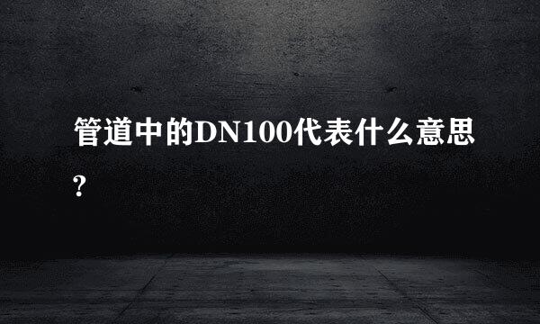 管道中的DN100代表什么意思?