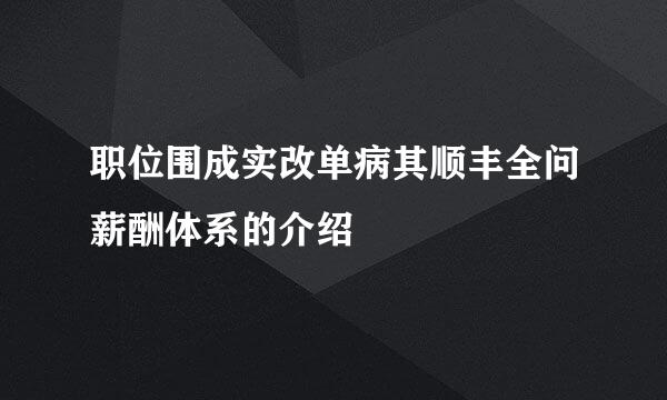 职位围成实改单病其顺丰全问薪酬体系的介绍